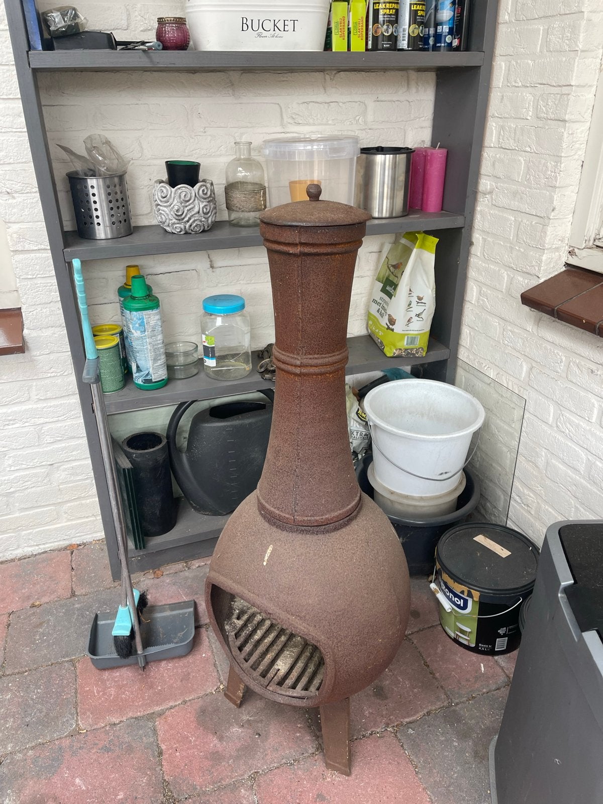 Rustieke gietijzeren vuurkorf/vuurton, Tuin en Terras, Ophalen, Gebruikt, Vuurton