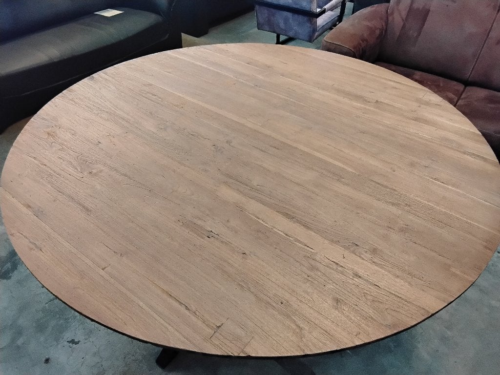 Nieuwe ronde tafel kruispoot. Van 799= nu 350. Second Life., Ophalen, Nieuw, Vijf personen of meer, 100 tot 150 cm