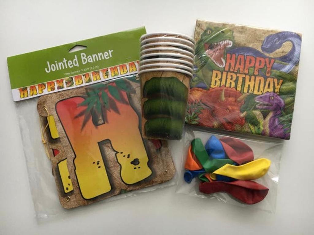 Pakket feestversiering Dino | kinderfeestje dinosaurus, Ophalen of Verzenden, Nieuw, Feestartikel, Verjaardag