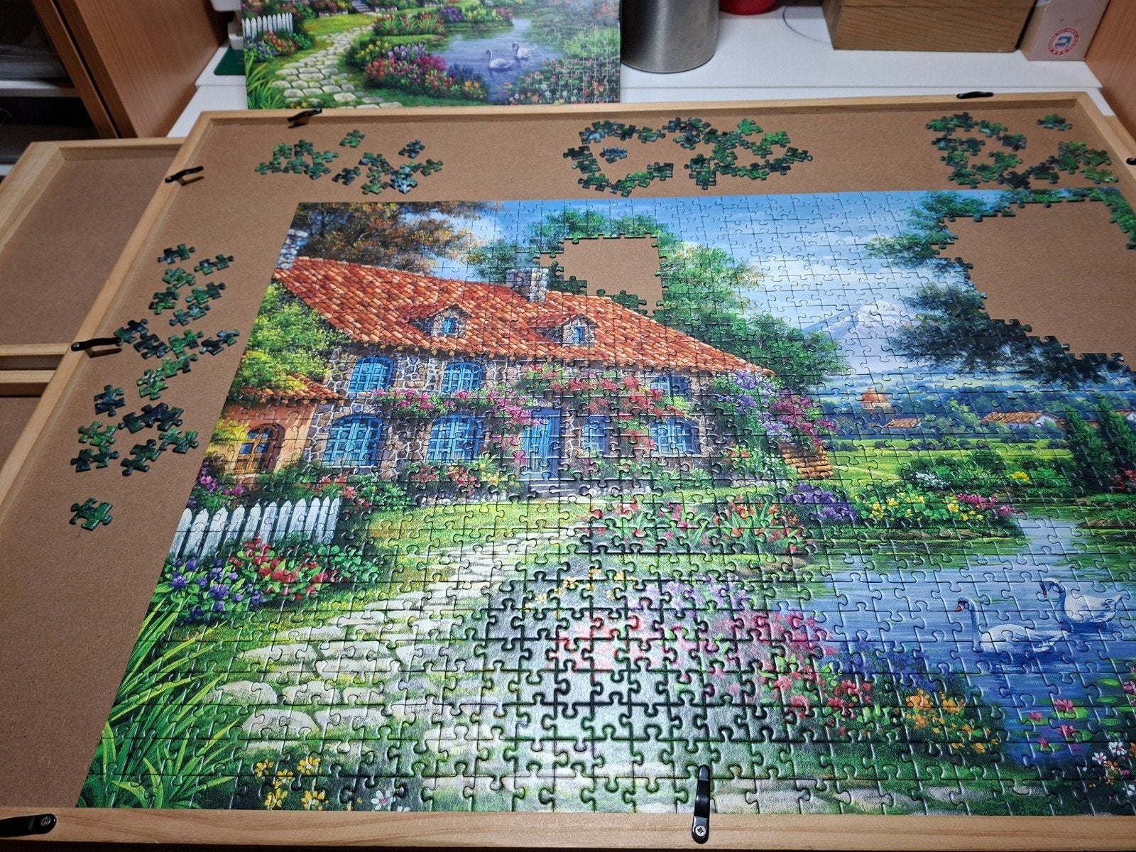Puzzelplank met lades, Ophalen, Minder dan 500 stukjes, Zo goed als nieuw
