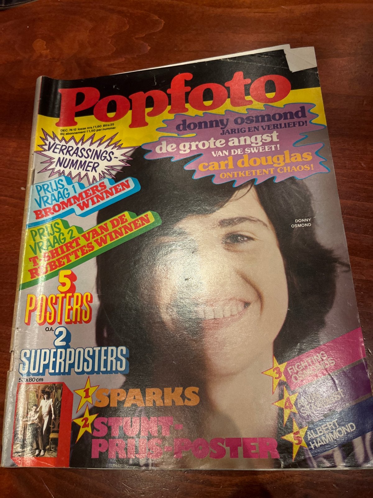 Popfoto Magazine December 1974 - Donny Osmond Cover, Boeken, Ophalen of Verzenden, Gelezen