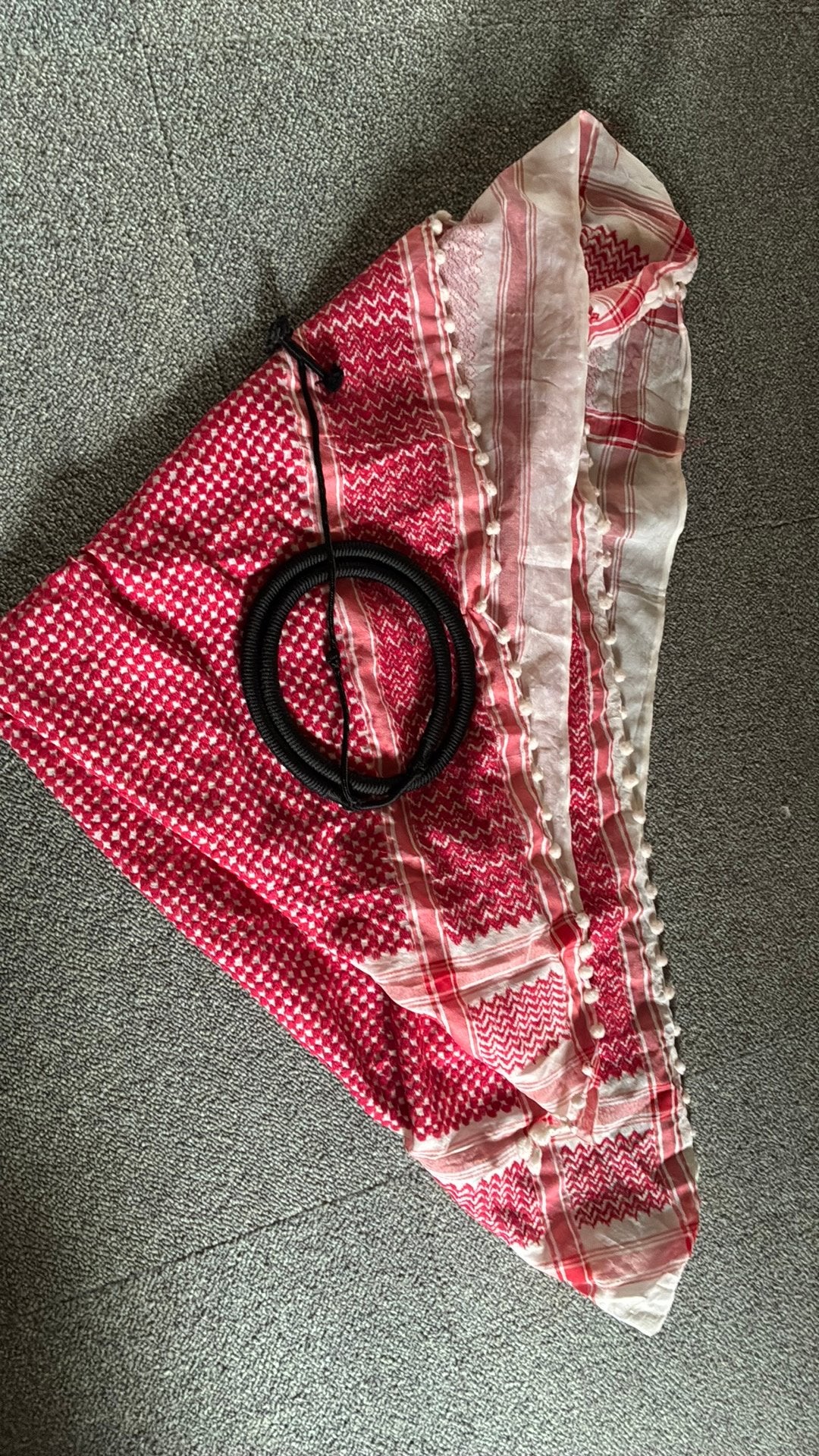 Keffiyeh palestina sjaal origineel met zwarte agal, Ophalen of Verzenden, Zo goed als nieuw