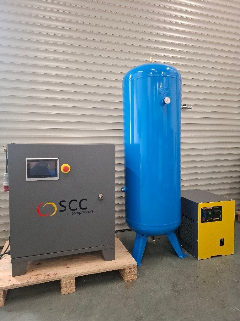 Schroefcompressor VSD 4kW met ketel en droger
