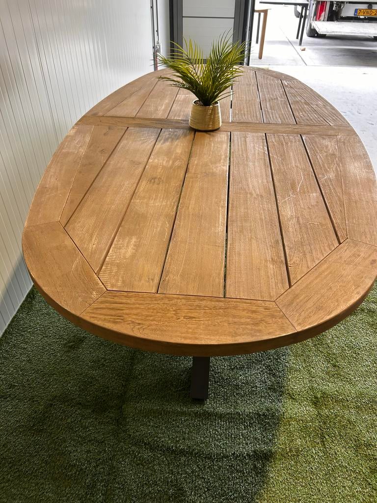 Santika Diogo Ovale Dining Tuintafel 240x120 cm, ., Ophalen of Verzenden, Zo goed als nieuw, .