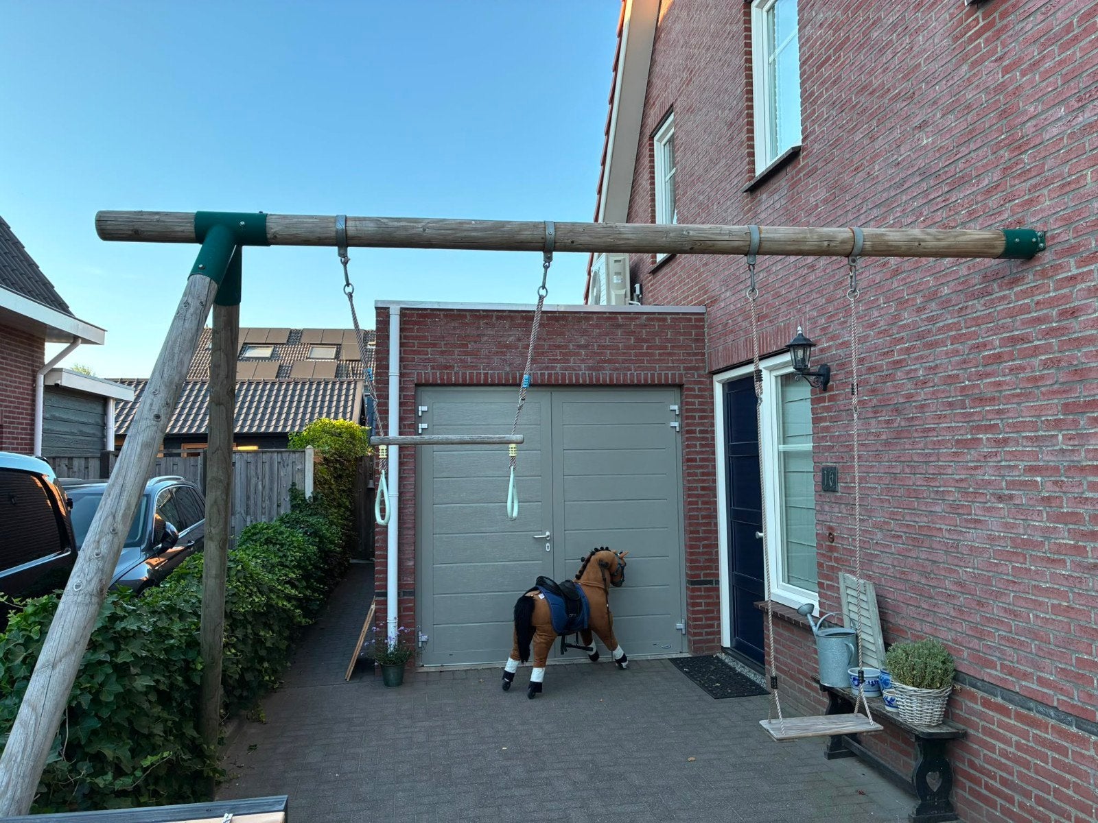 Schommel met muurbevestiging, 265x300cm, incl. accessoires, Ophalen, Gebruikt, Schommel, Aanbouwonderdeel