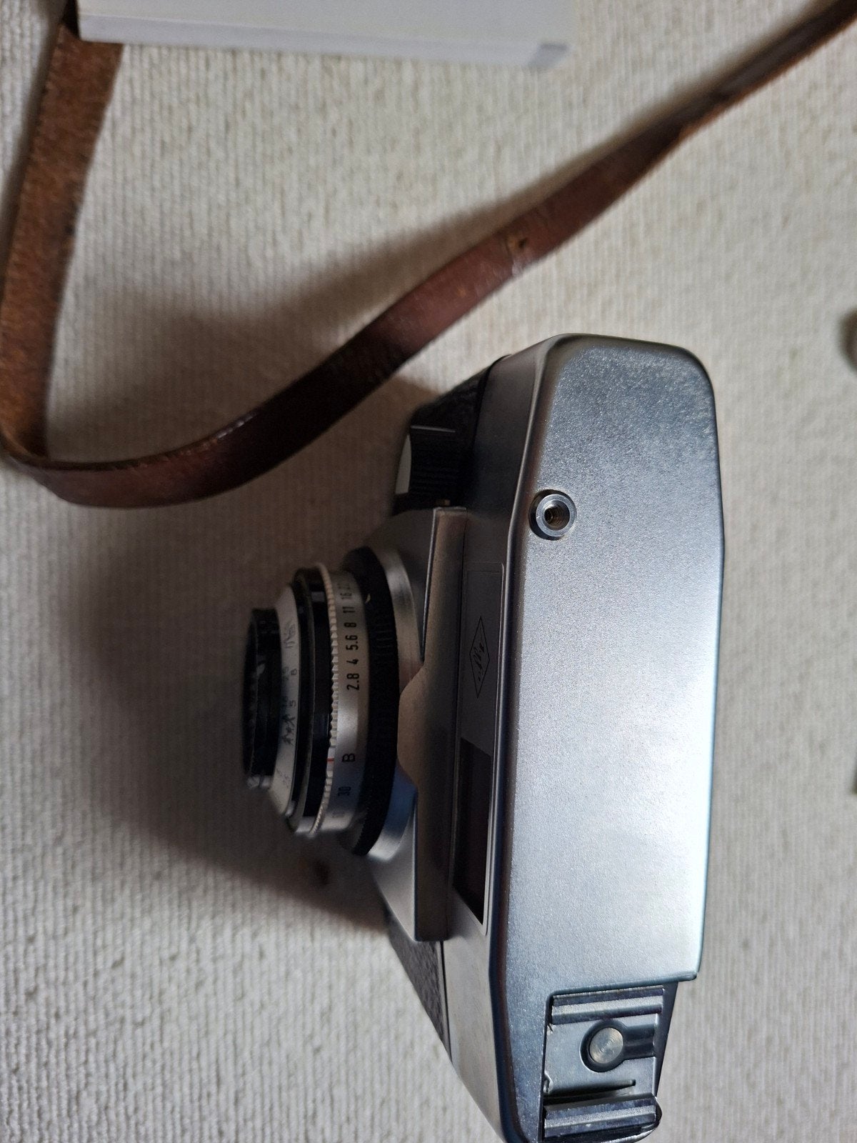 Vintage Agfa Color Agnar camera met leren tasje, Ophalen of Verzenden, Gebruikt, Compact, Overige Merken