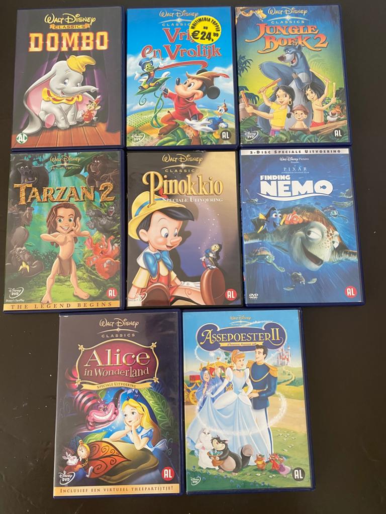 8x Walt Disney klassiekers op DVD, Alle leeftijden, Ophalen of Verzenden, Zo goed als nieuw