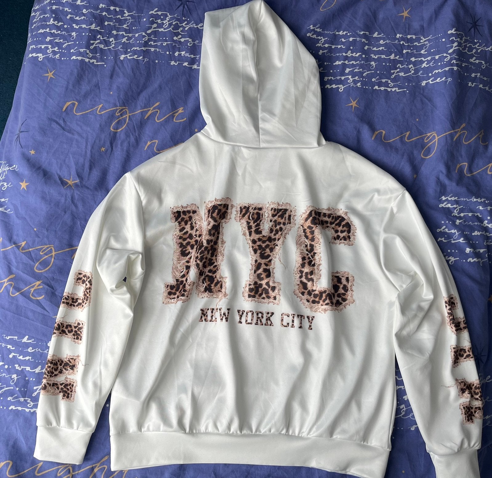 witte hoody hoodie / sweatshirt panterprint NYC mt XS nieuw,, Ophalen of Verzenden, Zo goed als nieuw, Maat 34 (XS) of kleiner