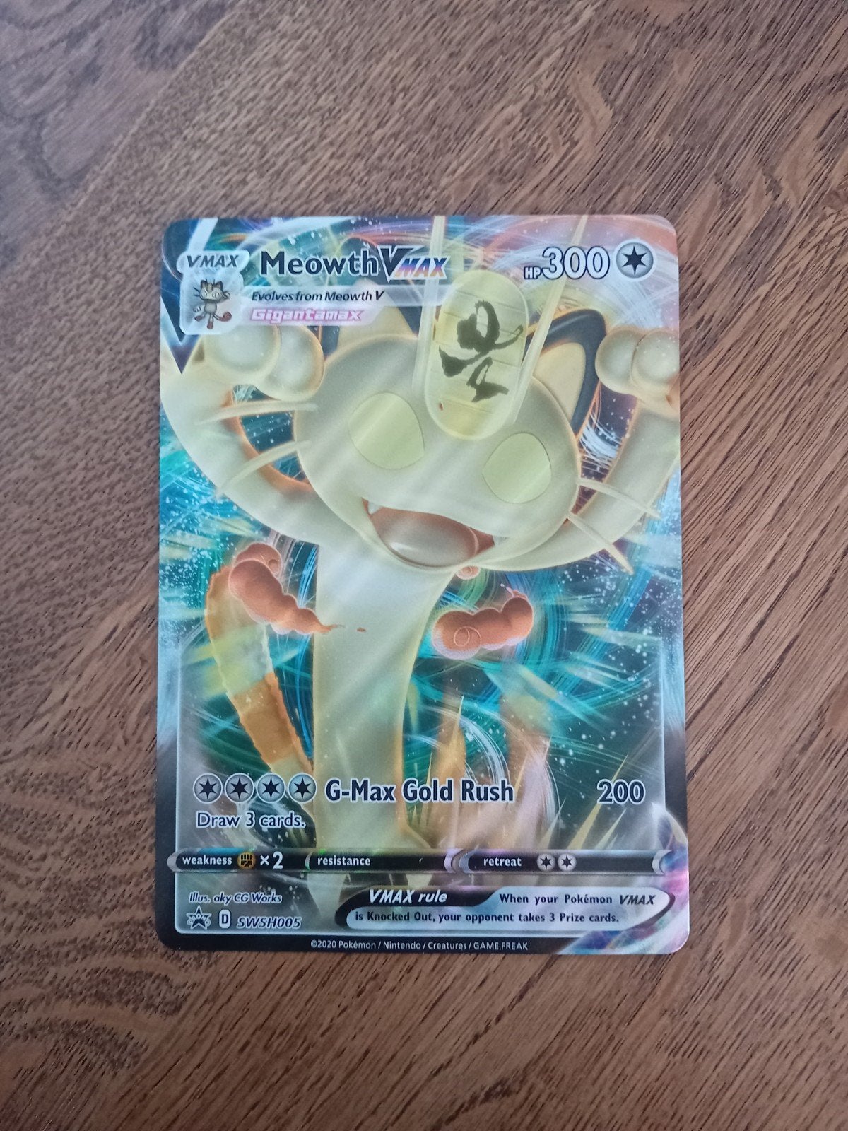 Meowth VMAX Pokémon jumbo kaart - Zo goed als nieuw, Ophalen of Verzenden, Zo goed als nieuw, Losse kaart