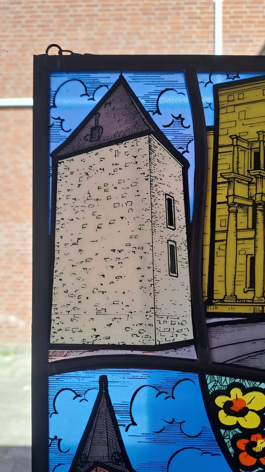 Glas in lood raamhanger Heerlen - Uniek stadsgezicht, Ophalen of Verzenden