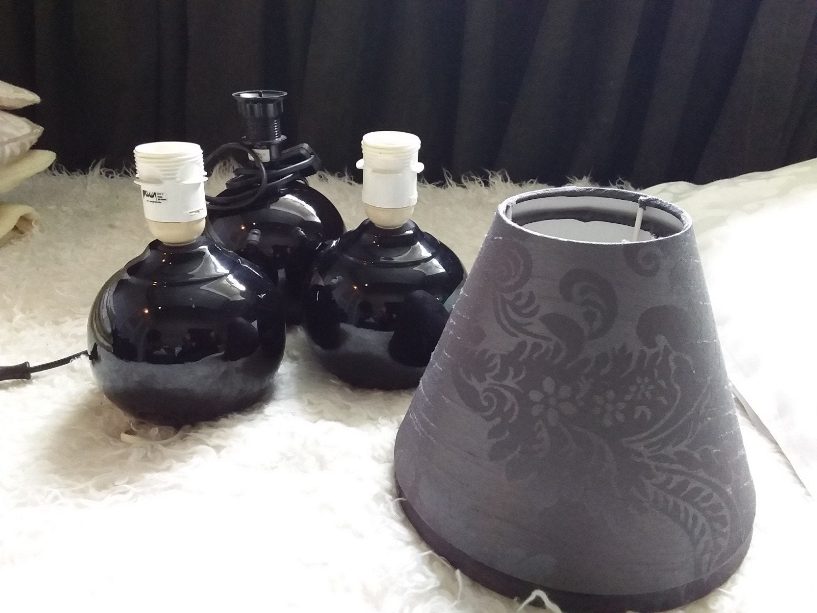 Schemerlampvoet drie stuks. Zwart, Ophalen of Verzenden, Zwart, Rechthoekig