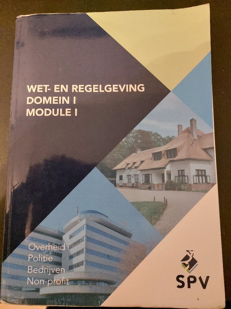 Wet- en regelgeving Domein I - Module I, Ophalen of Verzenden, Beta, Zo goed als nieuw, MBO