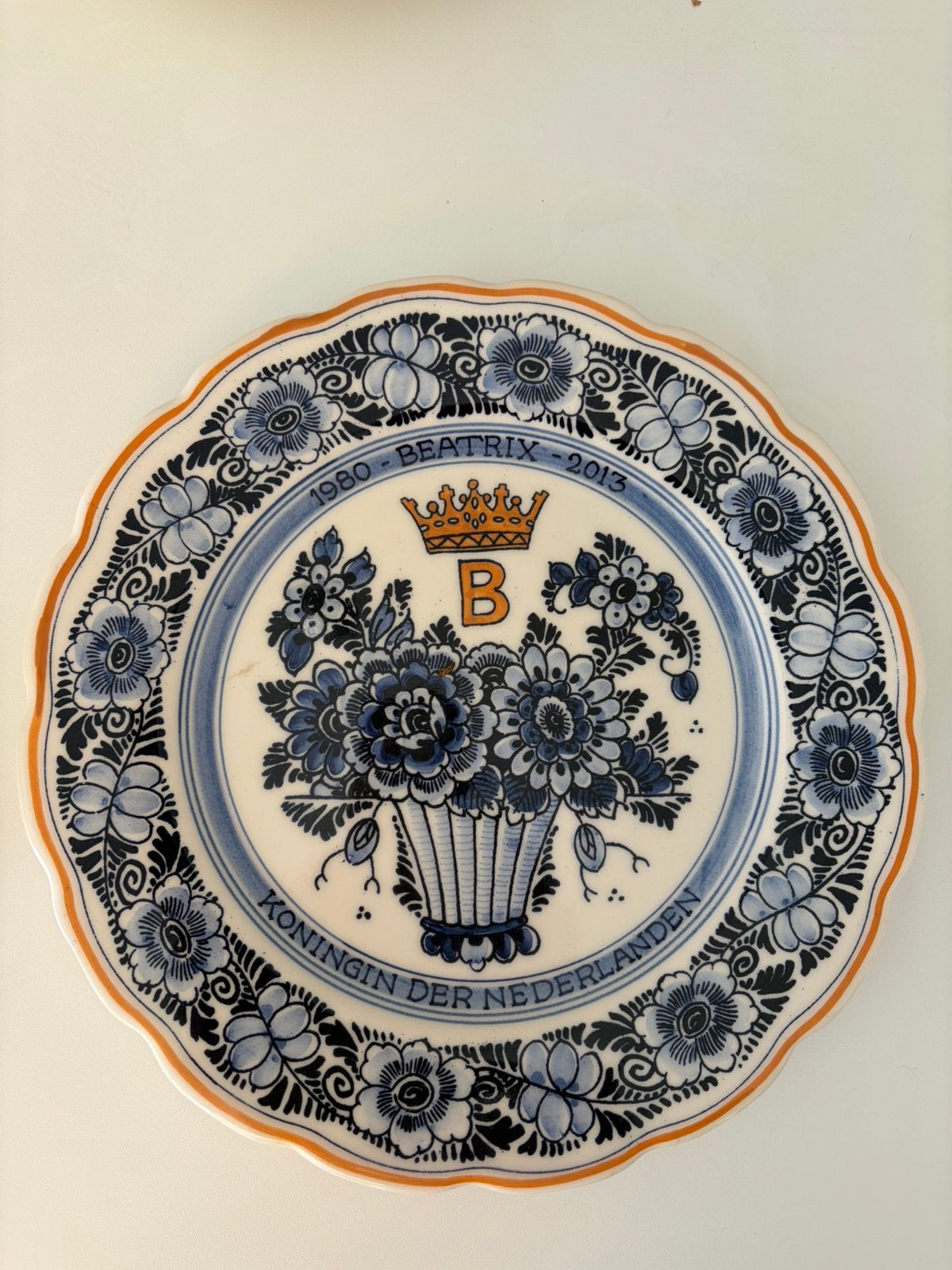 Beatrix wandbord, Delftsblauw aardewerk., Antiek en Kunst, Antiek | Wandborden en Tegels, Ophalen of Verzenden