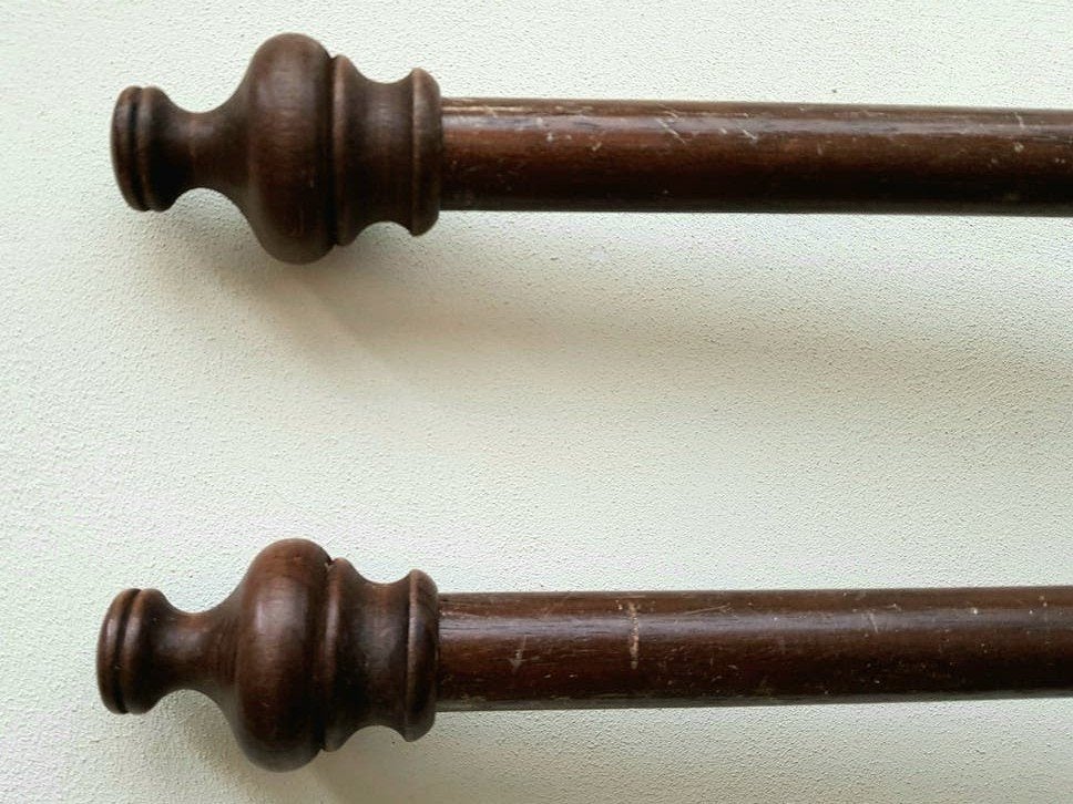 Set houten gordijn roede + accessoires, Huis en Inrichting, Ophalen, Zo goed als nieuw