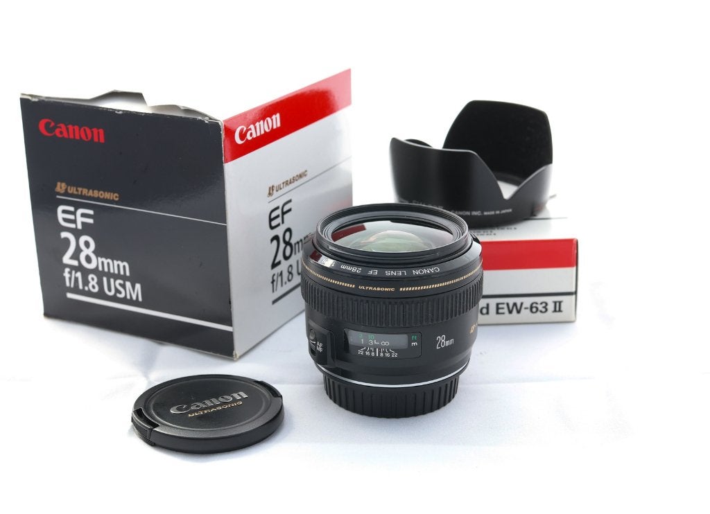 Canon EF 28 mm F1.8 USM objectief (incl. doos en zonnekap), Canon, Zo goed als nieuw, 28 mm, Groothoeklens