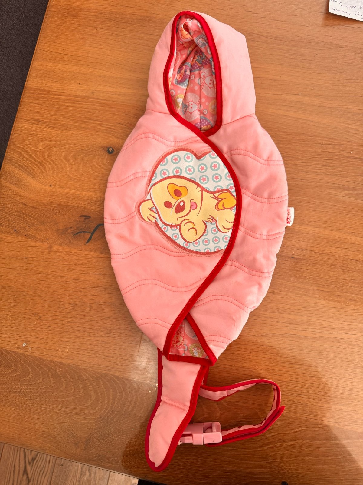 Baby Born draagzak voor poppen - Roze met hondje, Ophalen of Verzenden, Gebruikt, Babypop