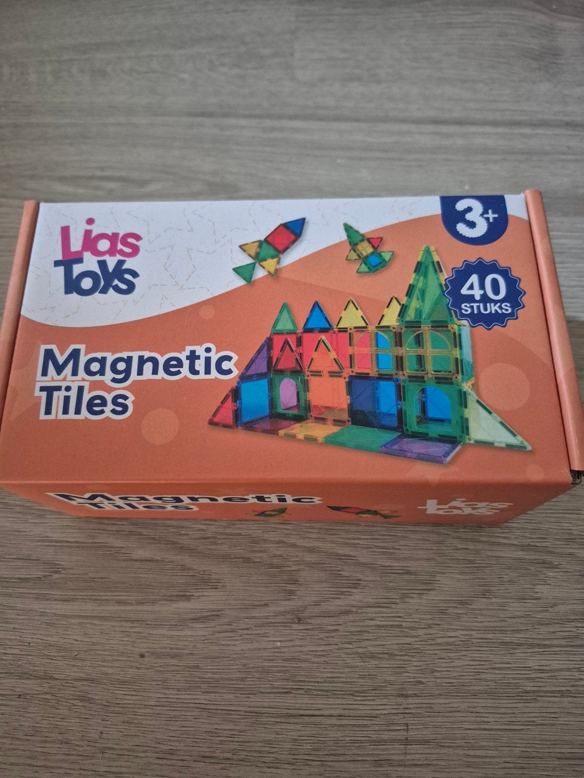 Lias Toys Magnetic Tiles - 40 stuks - Montessori Speelgoed, Overige merken, Onbekend, Nieuw, Ophalen of Verzenden