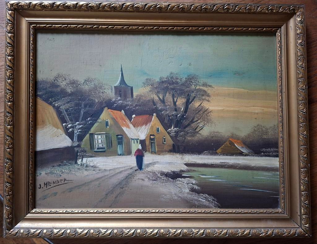 Naïef schilderij met lijst, Ophalen