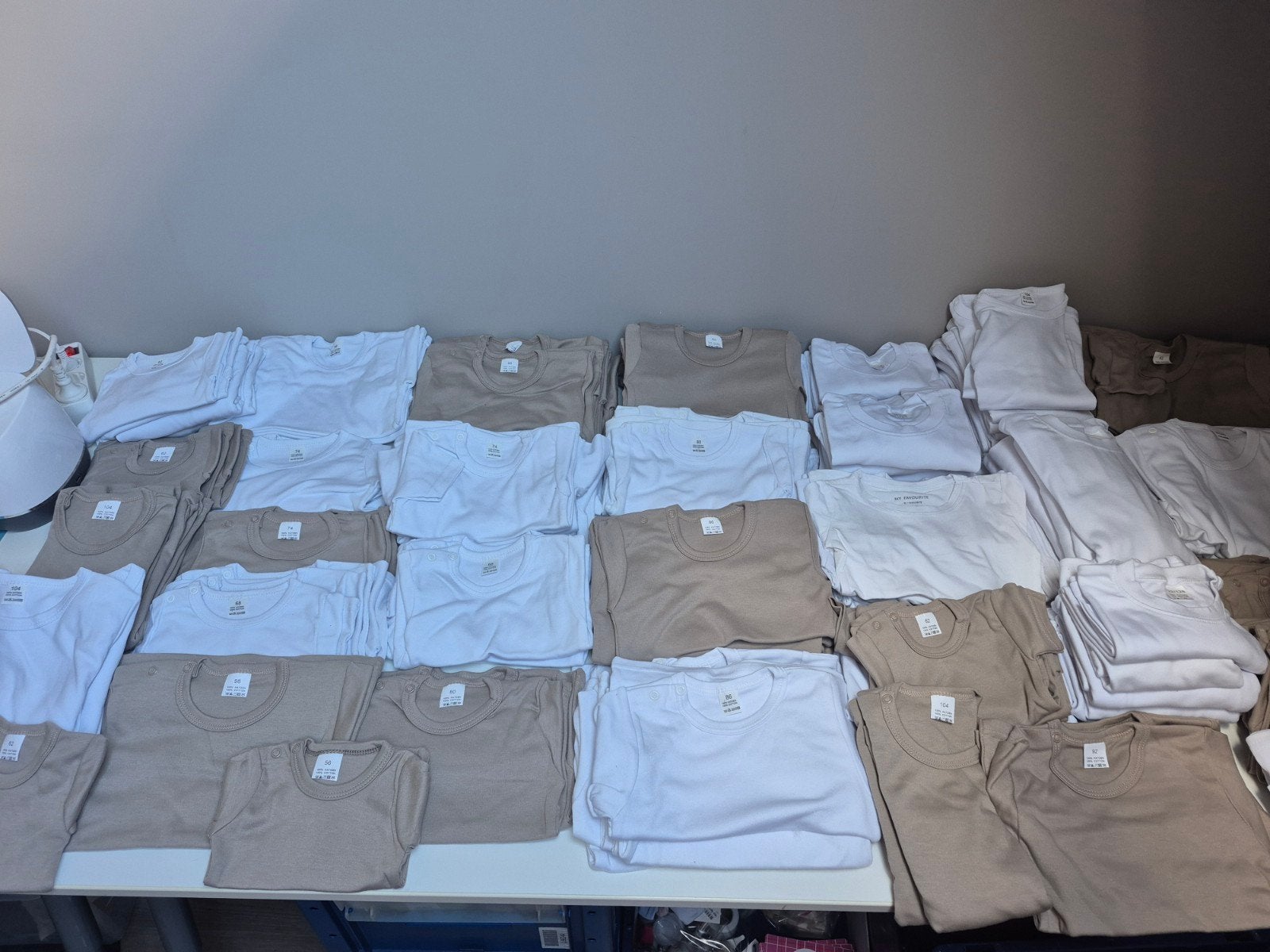 Grote partij blanco textiel: 162 stuks, diverse maten, Ophalen of Verzenden, Nieuw, Jongen of Meisje