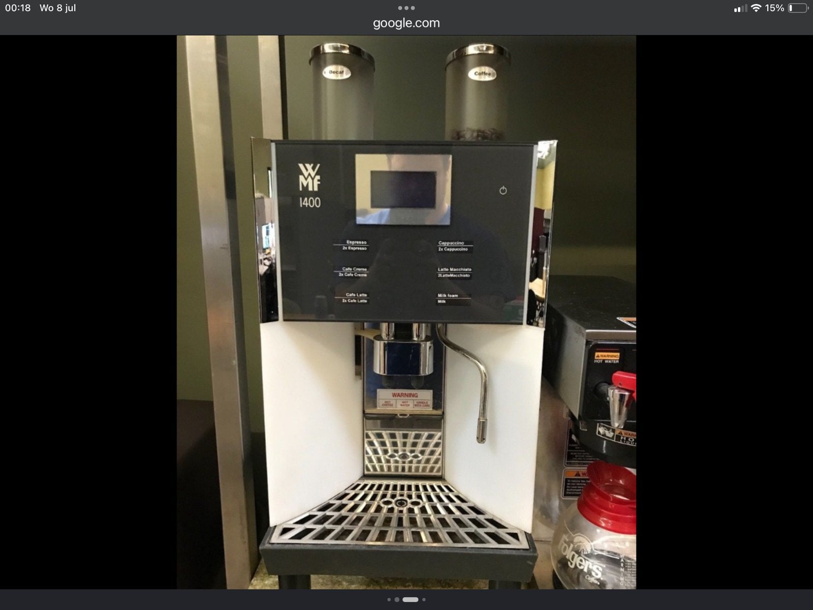 Gezocht: monteur voor WMF 1400 koffiemachine, Gebruikt, 10 kopjes of meer, Koffiemachine, Koffiebonen