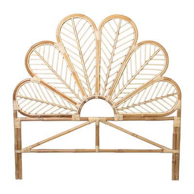 Lotus hoofdbord rotan webbing, Ophalen, Tweepersoons, 140 cm, Zo goed als nieuw