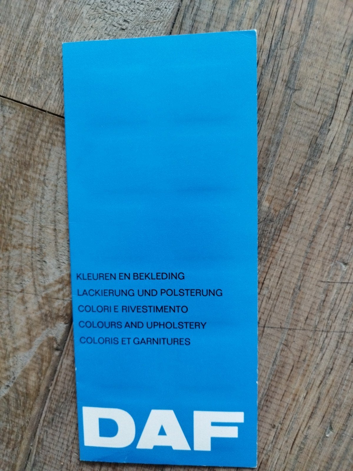 DAF Kleuren en Bekleding brochure 1972(Nederlands, Duits, Fr, Ophalen of Verzenden, Zo goed als nieuw, DAF