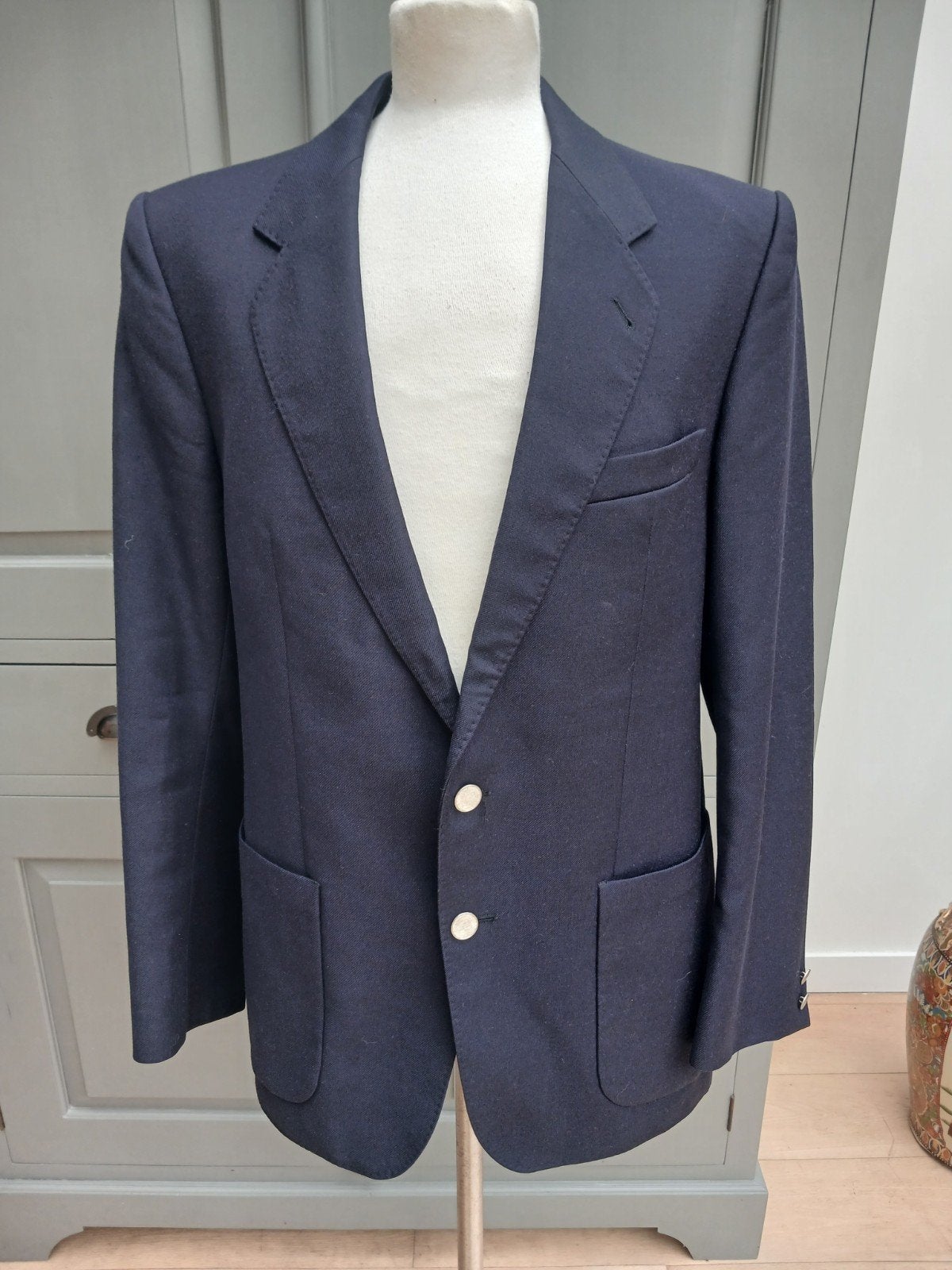 100% wollen colbert maat 52, Kleding | Heren, Kostuums en Colberts, Ophalen of Verzenden, Zo goed als nieuw, Maat 52/54 (L), Blauw