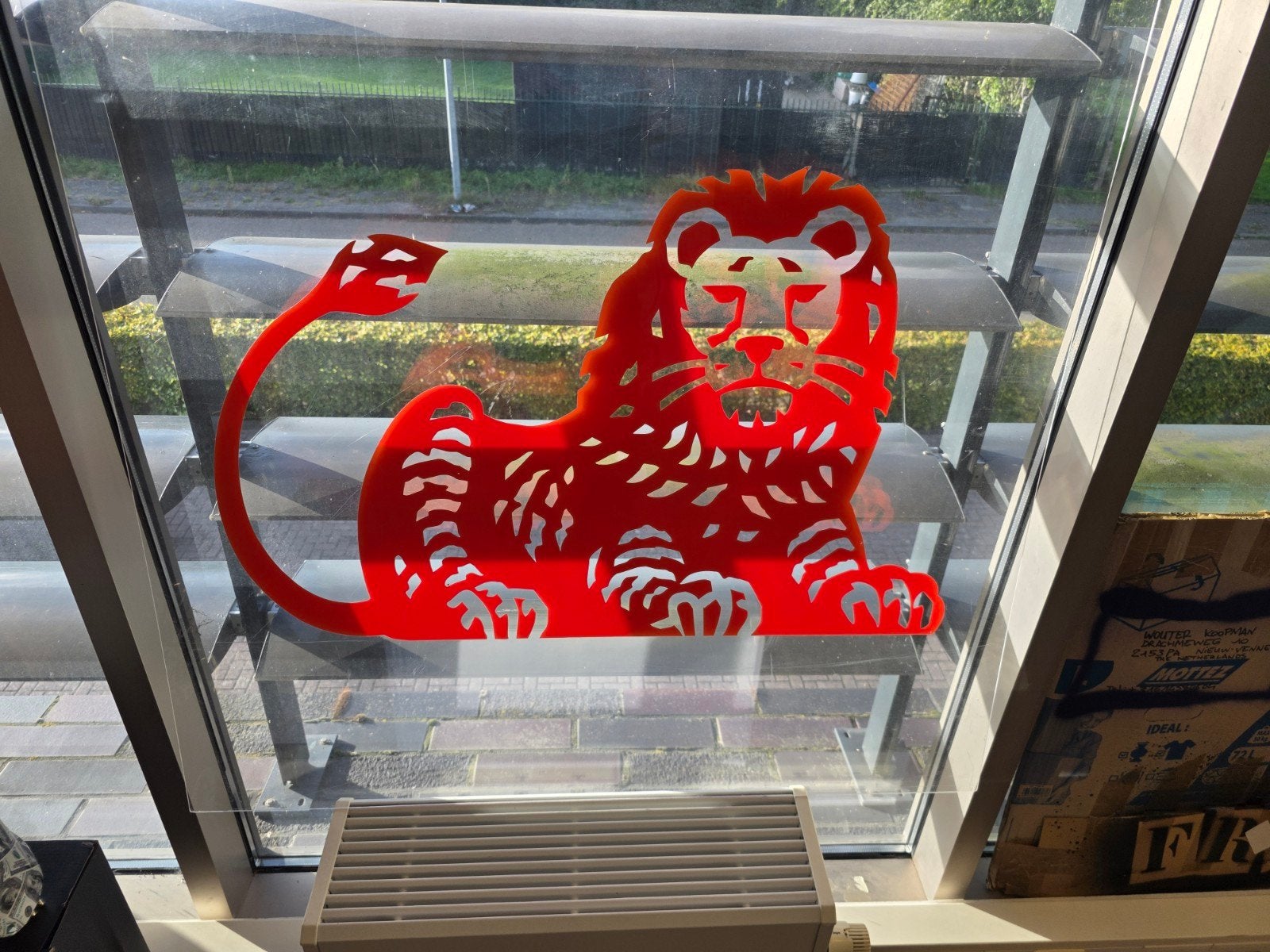 ING Leeuw Nederlands elftal voetbal logo op plexiglas, Ophalen, Gebruikt