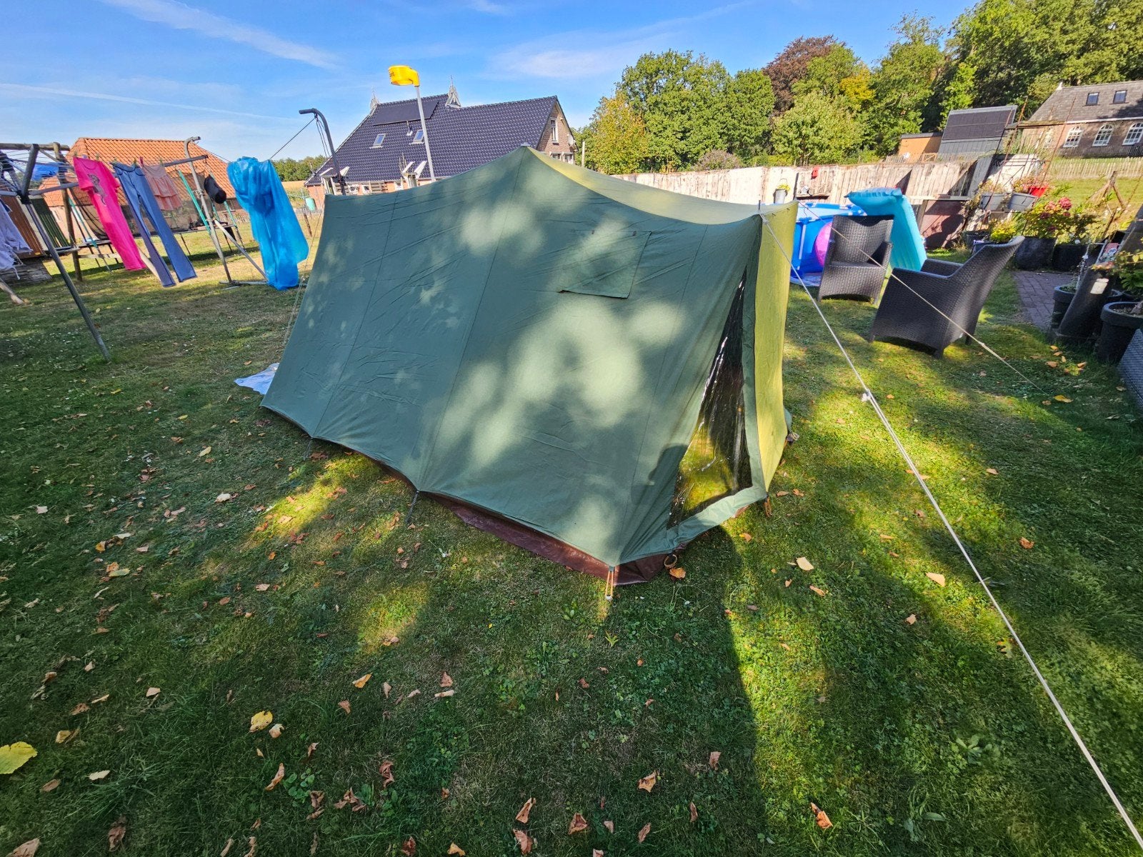 Vintage Army 3 Lux tent - Super leuke en ruime tent!, Caravans en Kamperen, Tenten, Ophalen, Gebruikt, Tot en met 3