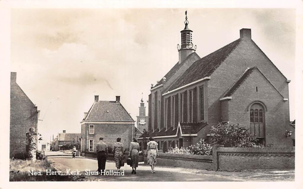 Sluis (ZL) Ned. Hervormde Kerk Zeeuws-Vlaanderen, Verzenden, 1940 tot 1960, Gelopen, Zeeland