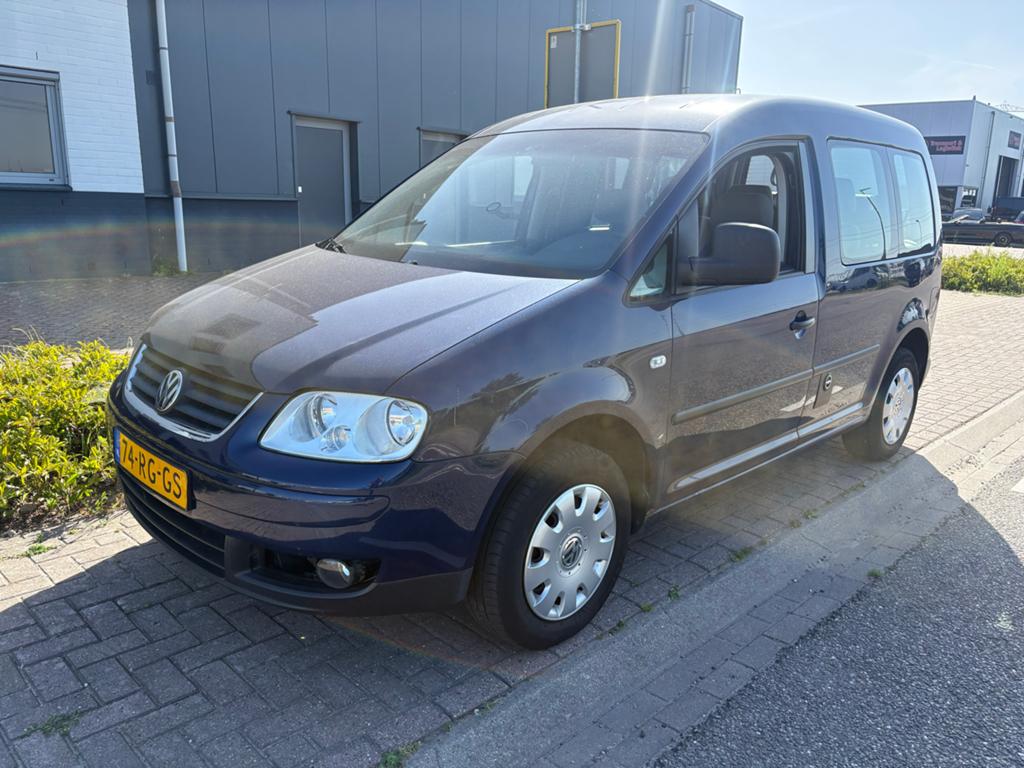 Volkswagen Caddy 1.6 75KW Combi 2005 Blauw 7 persoons, Auto's, Voorwielaandrijving, Stof, 4 cilinders, 7 stoelen