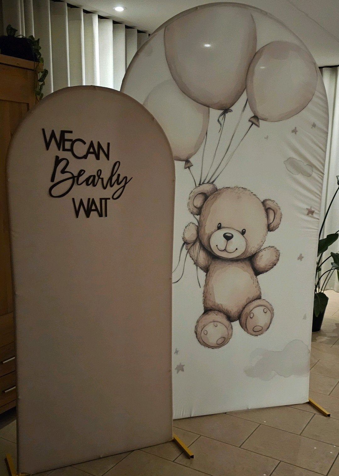 Te huur babyshower backdrop, Ophalen