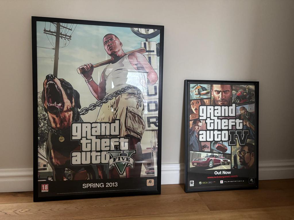 Grand Theft Auto posters in lijst, Ophalen, Zo goed als nieuw, A1 t/m A3