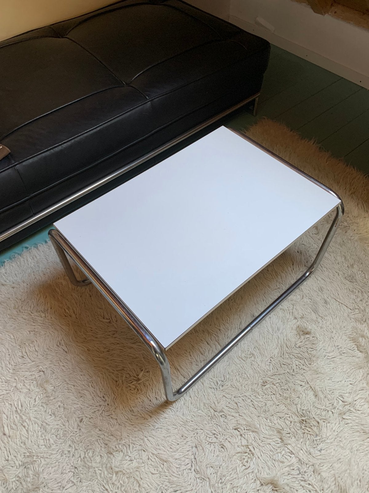 Vintage chroom bijzettafeltje, Minder dan 55 cm, Gebruikt, Metaal of Aluminium, Ophalen of Verzenden