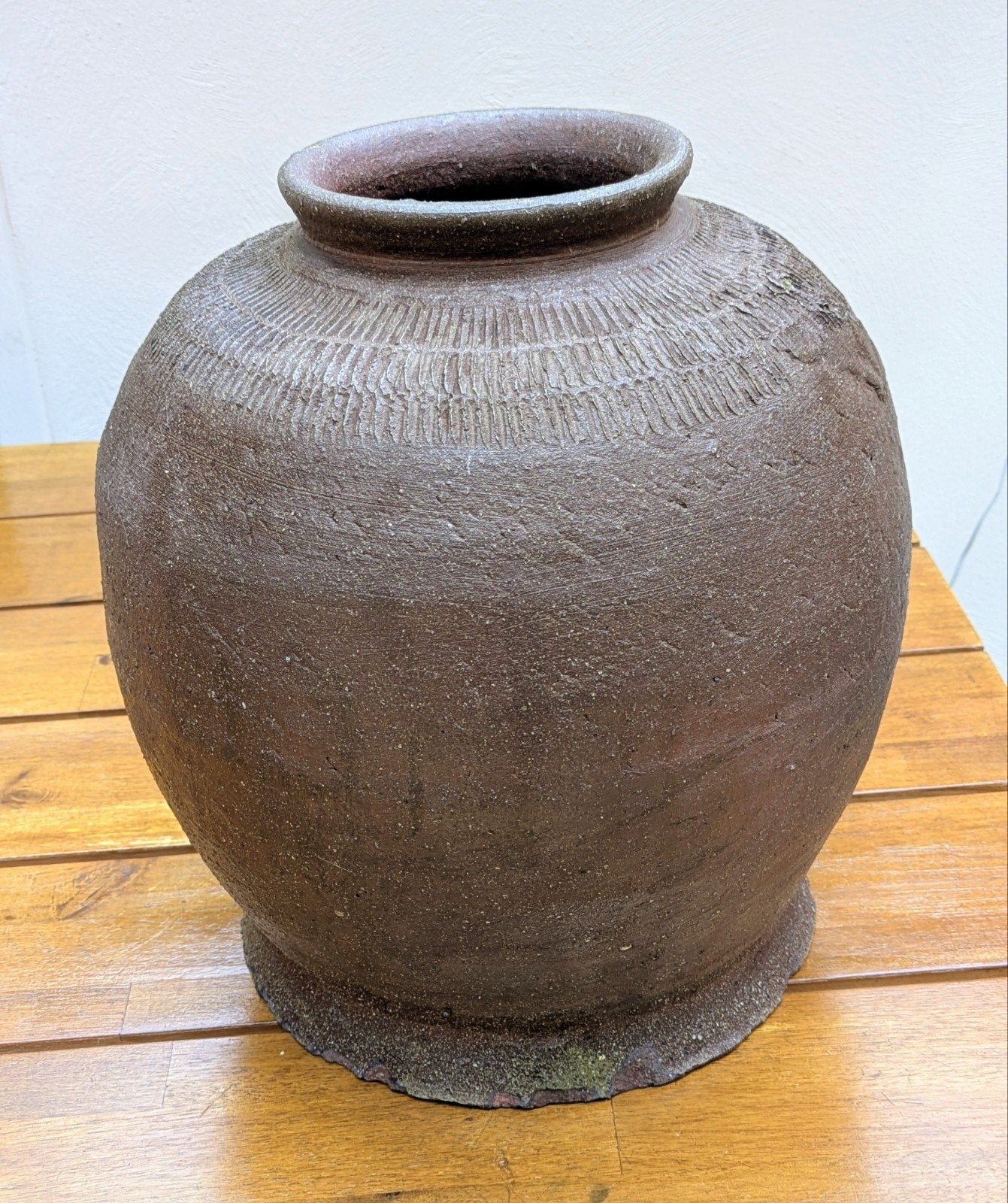 Oude zware aardewerk kruik - 35 cm hoog, 33 cm diameter, Ophalen of Verzenden