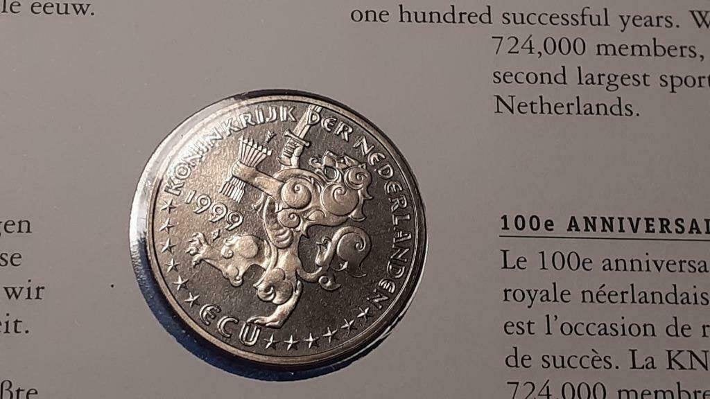 ECU brief 36 100 jaar KNLTB - 1999, Postzegels en Munten, Verzenden, Overige materialen, Nederland