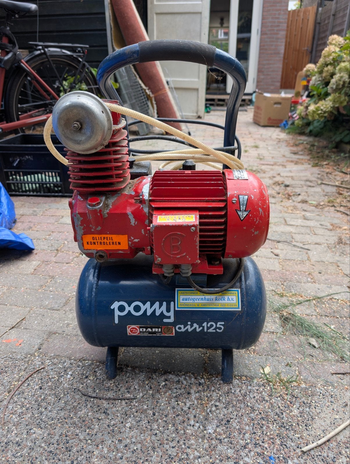 DARI Pony Air 125 Compressor - 0.75 kW, 220V, Ophalen, Gebruikt, 6 tot 10 bar, 25 tot 100 liter