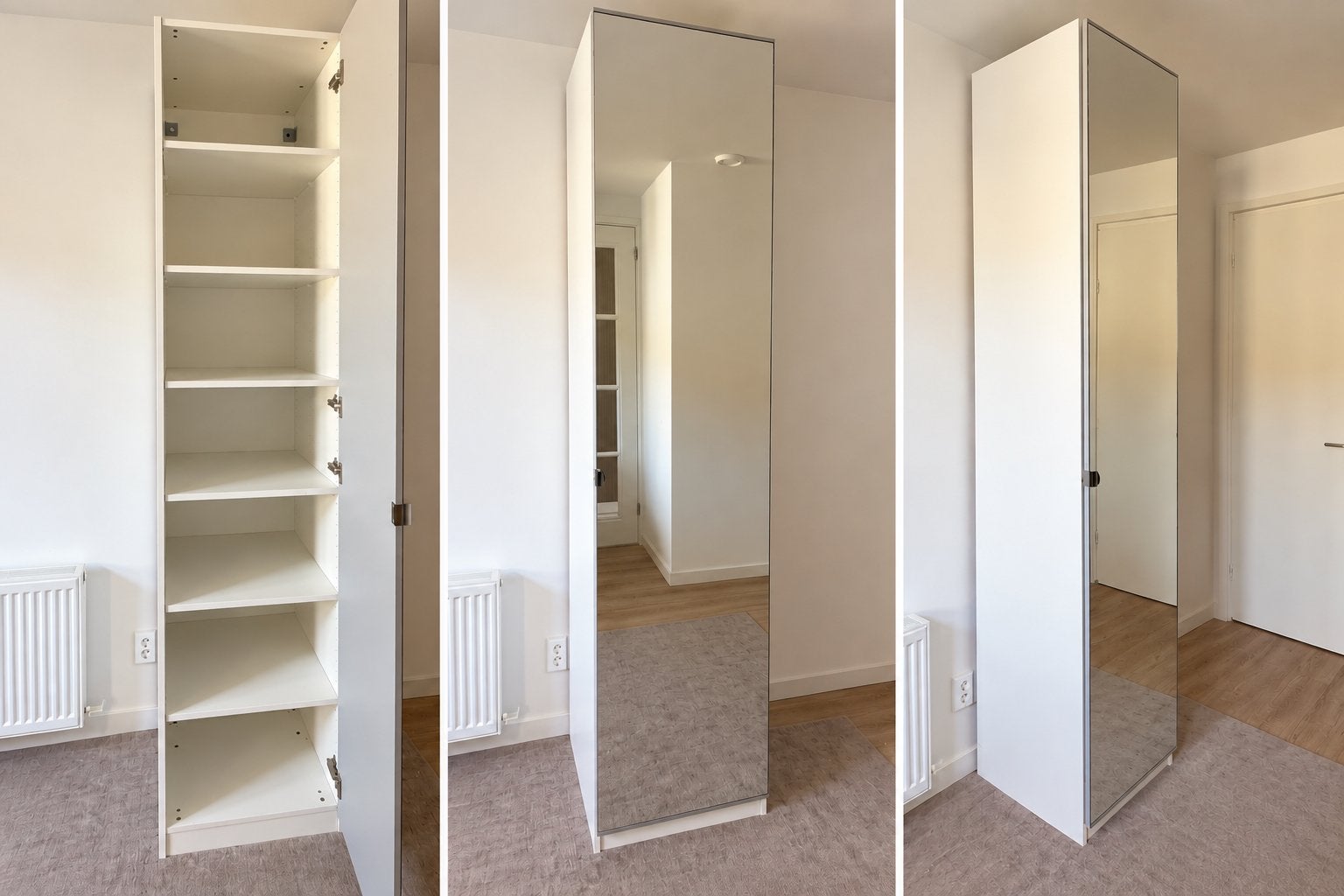 IKEA PAX kast 50x58x236 met spiegeldeur + legplanken, Ophalen, Overige materialen, Minder dan 50 cm, Gebruikt