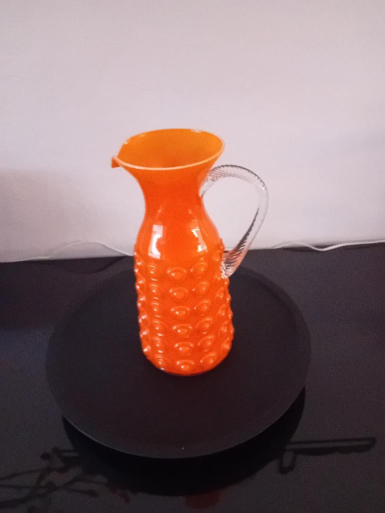 Opalina fiorentina vaas oranje, Oranje, Ophalen of Verzenden, Minder dan 50 cm, Glas