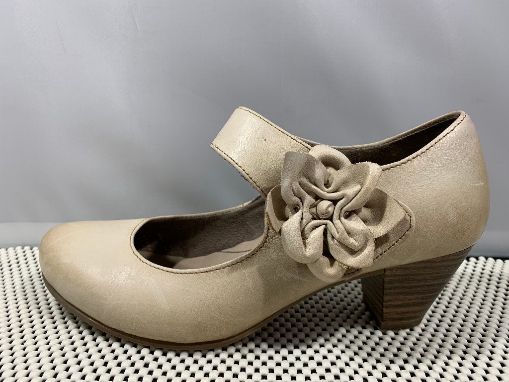 Tamaris. Maat 37. Fleurige crème beige schoenen, Tamaris, Schoenen met lage hakken, Overige kleuren, Verzenden