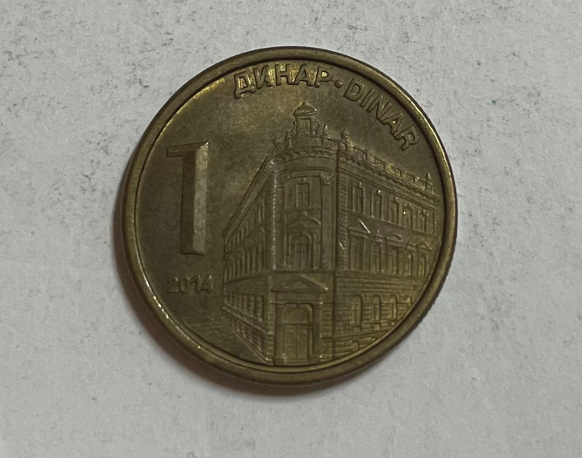 1 dinar Servië 2014, Ophalen of Verzenden, Overige landen