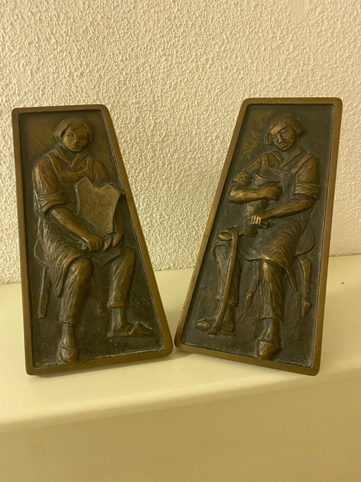 Bronzen deurknoppen St. Crispinus en Crispinianus, Ophalen, Brons, 20 - 50 cm, Beeld