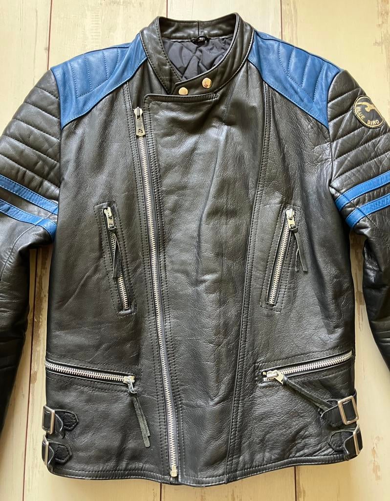 Vintage 80’s Blue Bird leren motor jas biker jack M IZGS !, Verzenden, Tweedehands, Dames, Jas | leer