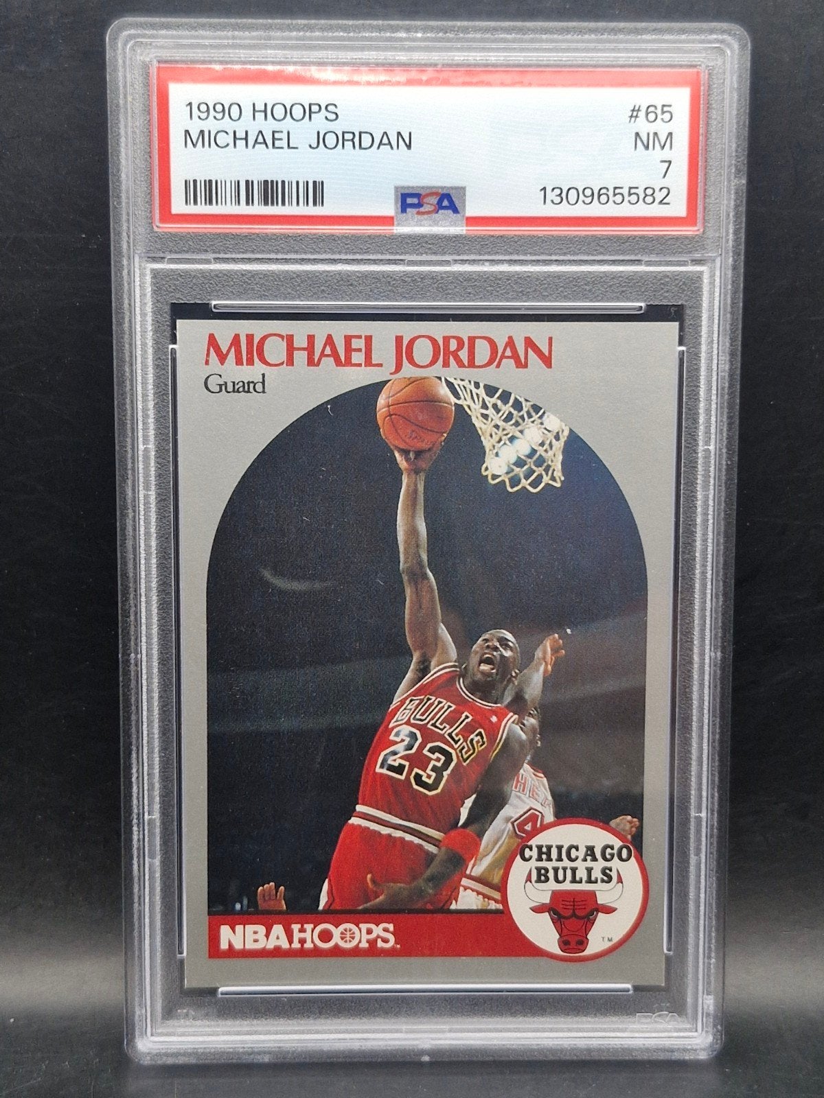 Michael Jordan 1990 hoops NBA bulls #65 PSA 7, Verzenden, Zo goed als nieuw