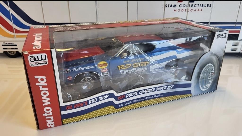 AutoWorld Dodge Charger Super Bee - 1971, Overige merken, Auto, Ophalen of Verzenden, Zo goed als nieuw