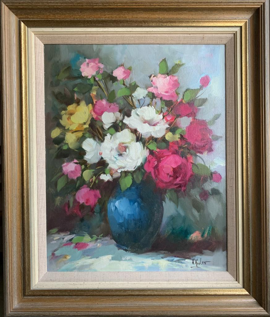 Stilleven met bloemen van Harry Koolen, Ophalen of Verzenden