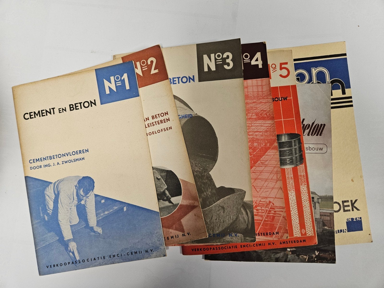 Cement en Beton - No 1 t/m 5  Zwolsman, Roelofsen, Scharro, Ophalen of Verzenden, -, -, -