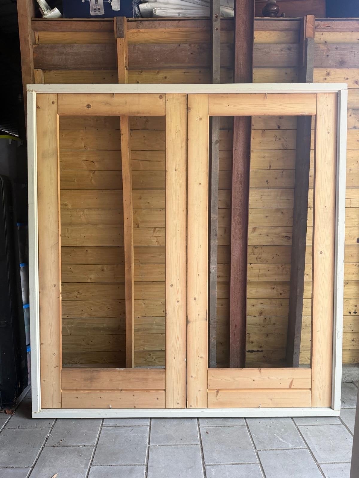 Houten Binnendeuren - Dubbel, Onbehandeld, Ophalen, Gebruikt, 80 tot 100 cm, Binnendeur