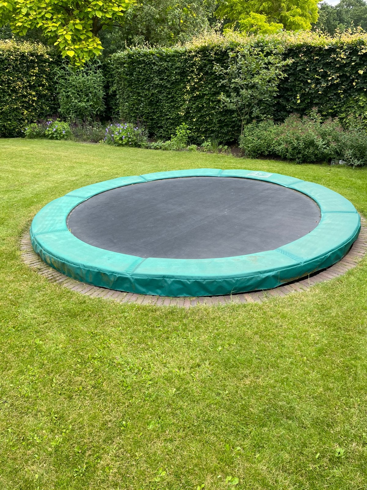 Kwaliteit ingraaf trampoline 360 cm. rond, Ophalen, Gebruikt