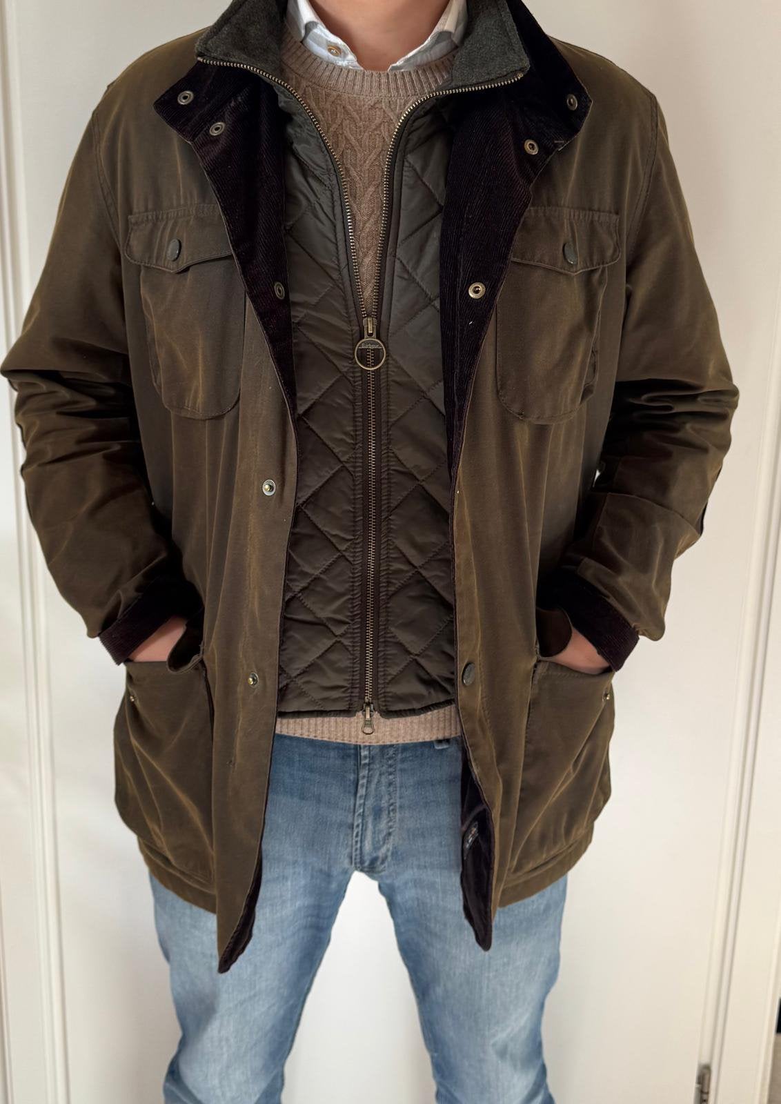 Barbour Ogston Wax Jacket in Olive XXL (valt als L/XL), Kleding | Heren, Ophalen of Verzenden, Zo goed als nieuw, Maat 56/58 (XL)